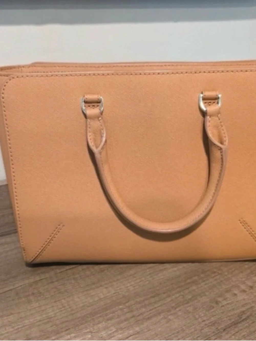 Tory Burch Camel/Tan Leather Structured Satchel